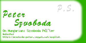 peter szvoboda business card